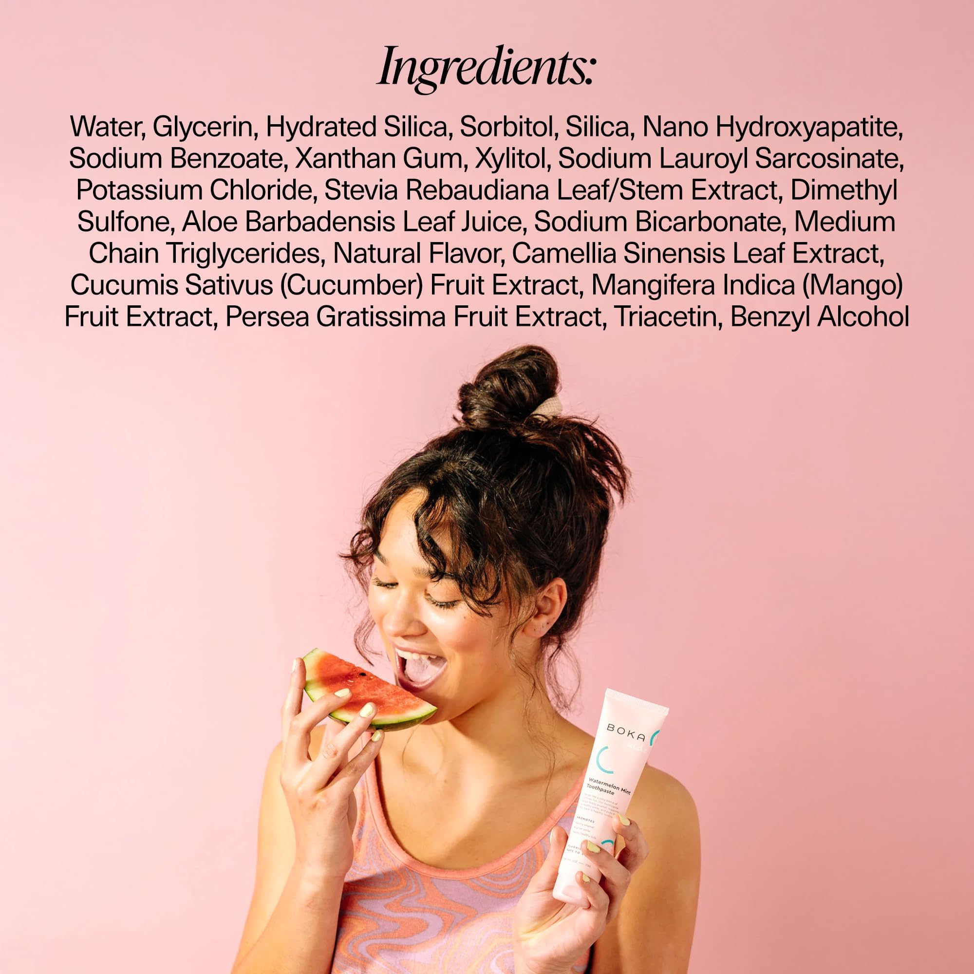 US manufactured Boka fluoride-free toothpaste 3-pack Ela Mint Orange Cream Watermelon Mint