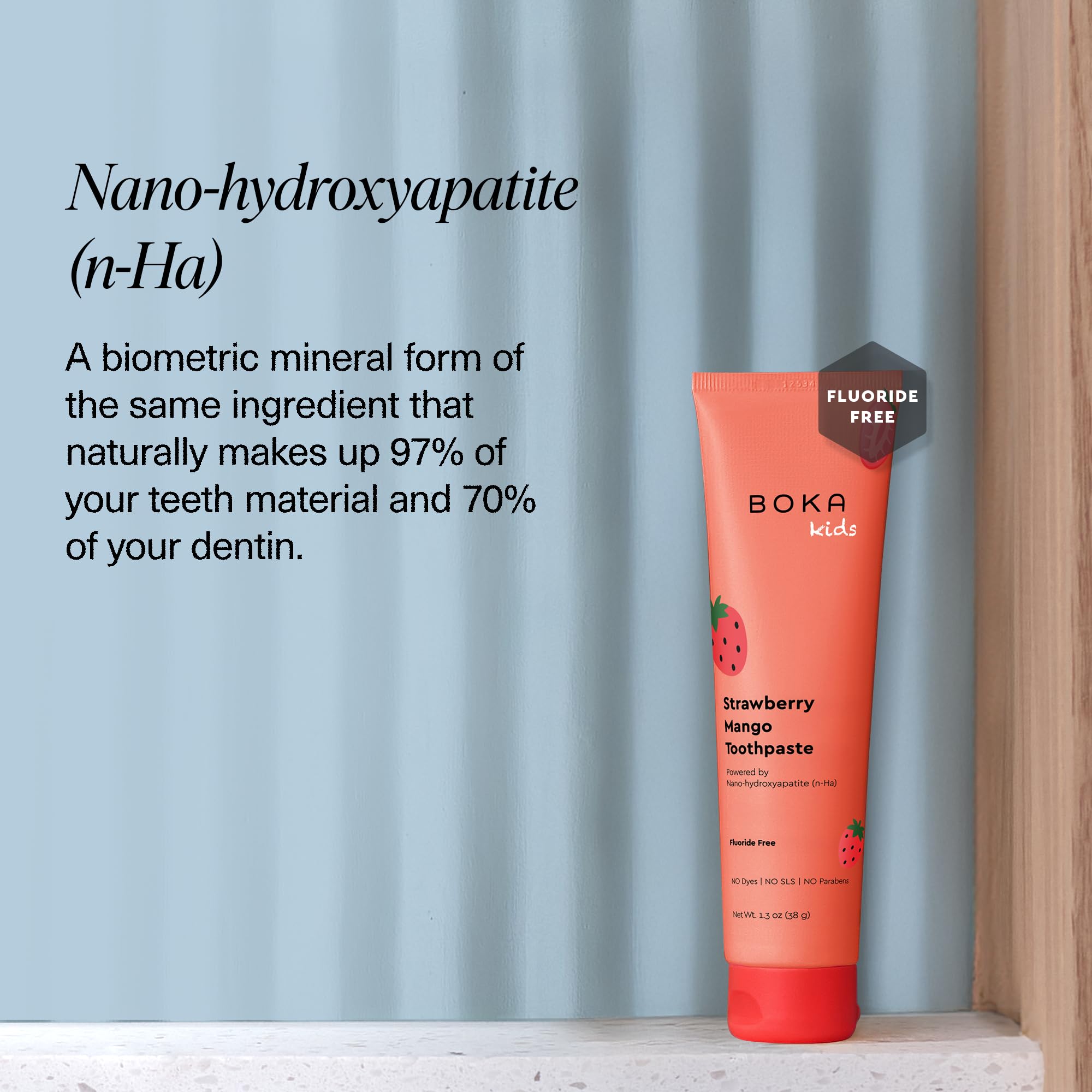 USA manufactured label on Boka fluoride-free toothpaste