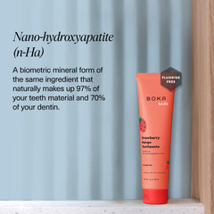 USA manufactured label on Boka fluoride-free toothpaste