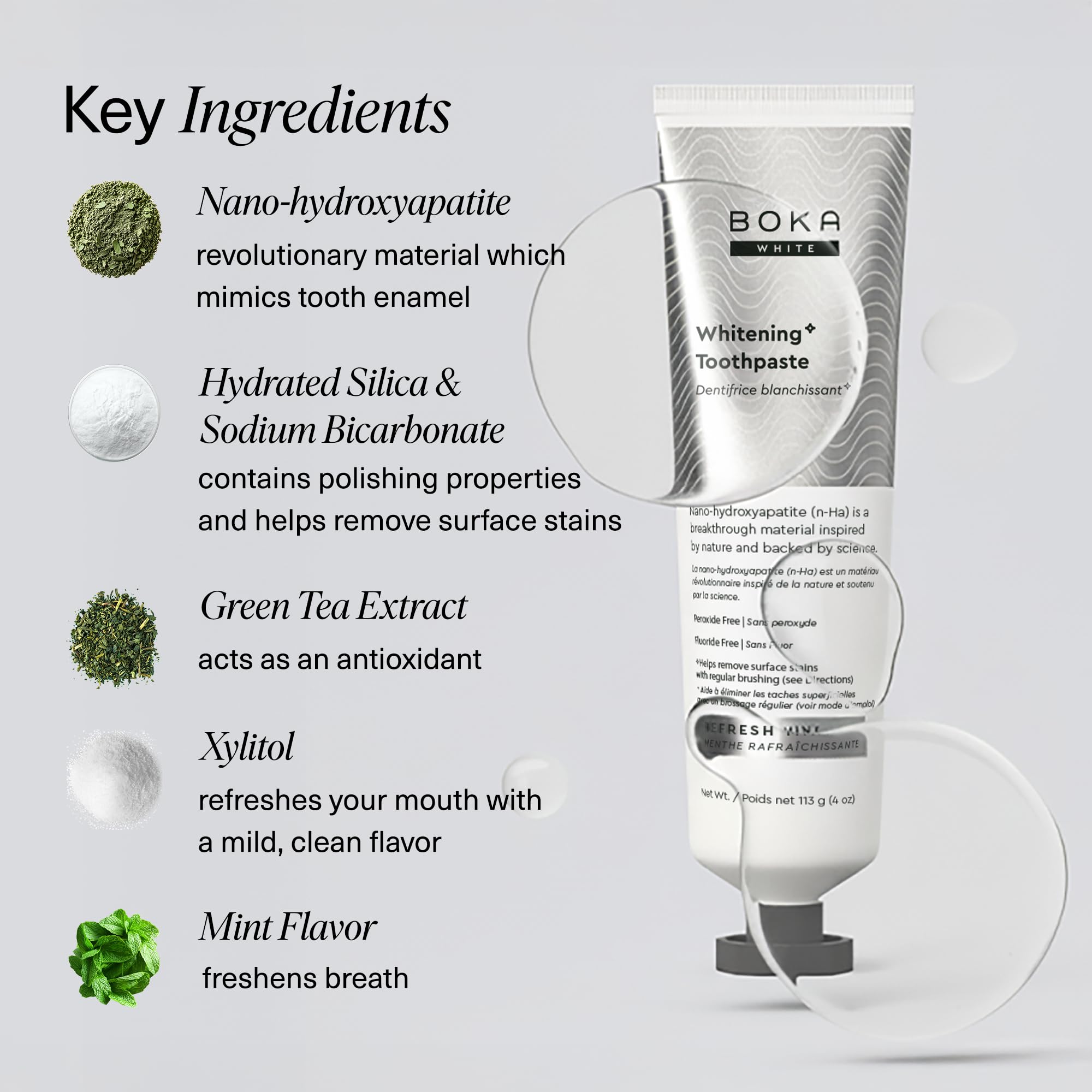 US manufactured seal on Boka toothpaste packaging