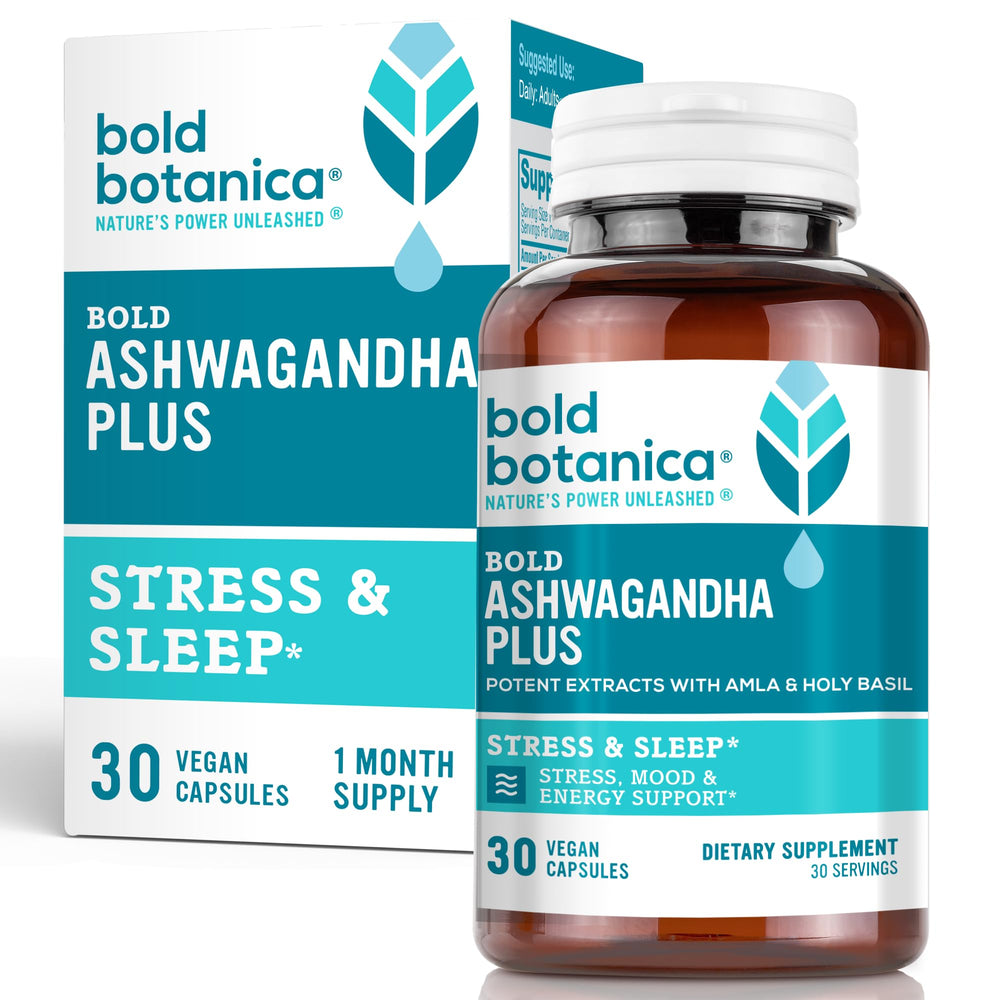 Bold Botanica Ashwagandha Plus bottle and label
