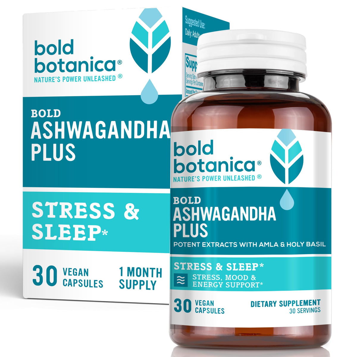 Bold Botanica Ashwagandha Plus bottle and label