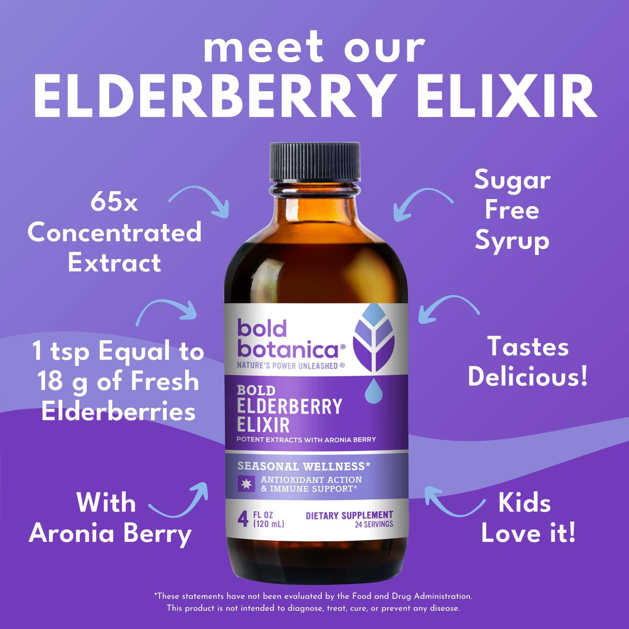 Aronia berry included for immune support in Bold Botanica Elderberry Elixir