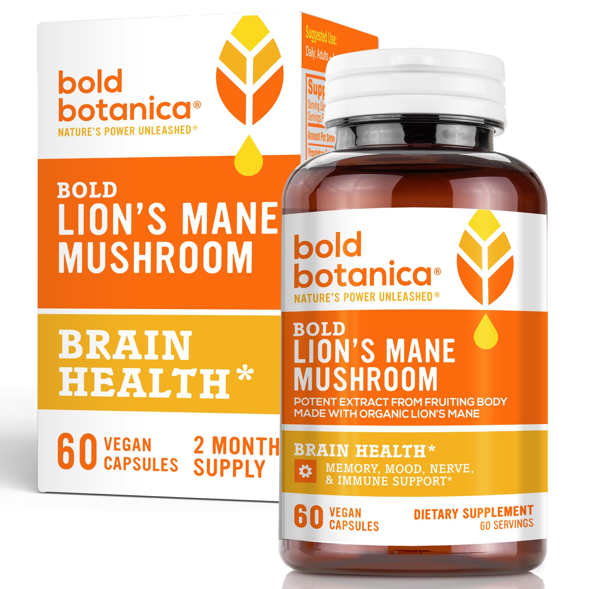 Bold Botanica Lion’s Mane Capsules bottle front view