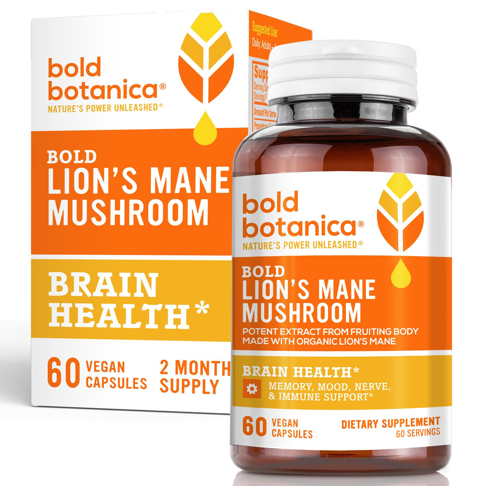 Bold Botanica Lion’s Mane Capsules bottle front view