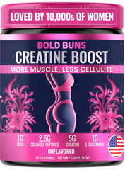 Bold Buns Creatine Women front label showing 30 servings