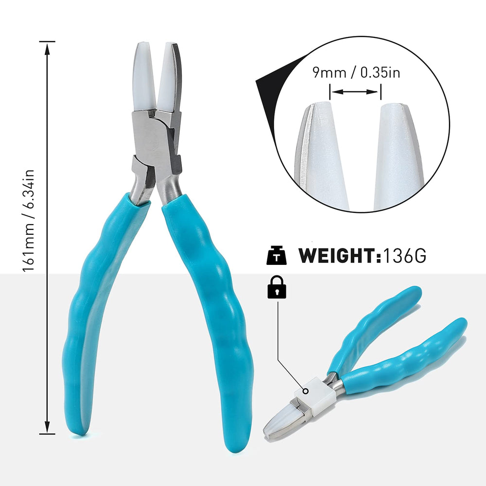 Close-up of Bolgrona eyeglasses repair plier blue