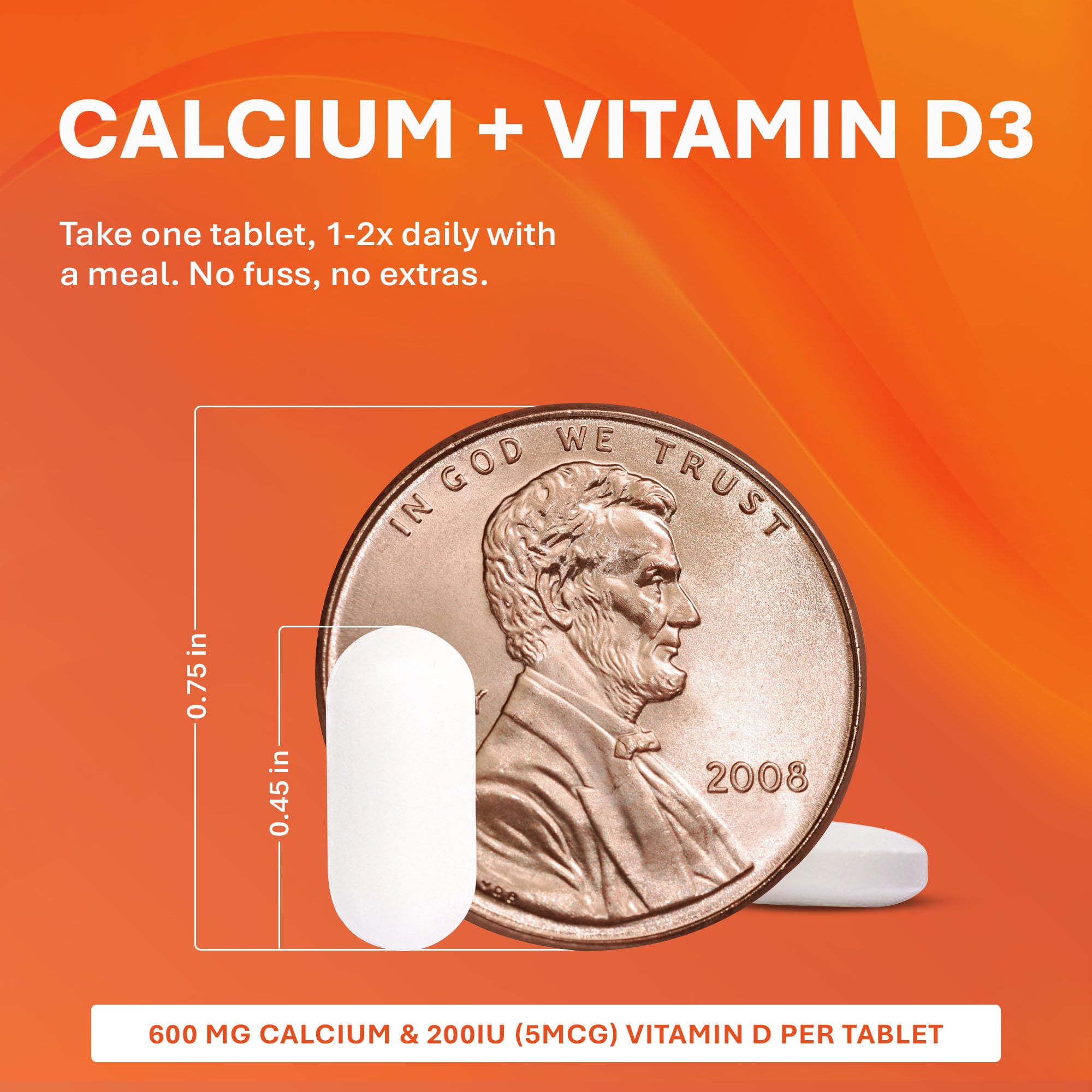 Calcium and Vitamin D3 tablet close-up