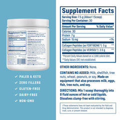 Close-up of bone health collagen peptides powder bottle