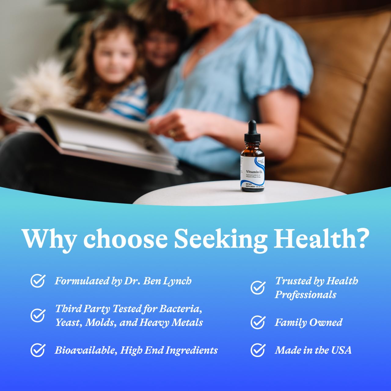 Graphic illustrating bone health support from D3 drops