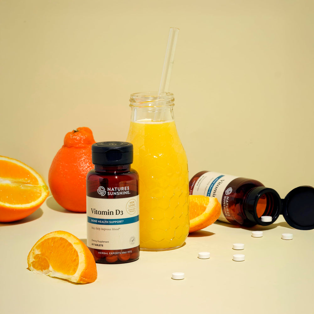 Graphic illustrating bone health support from Vitamin D3