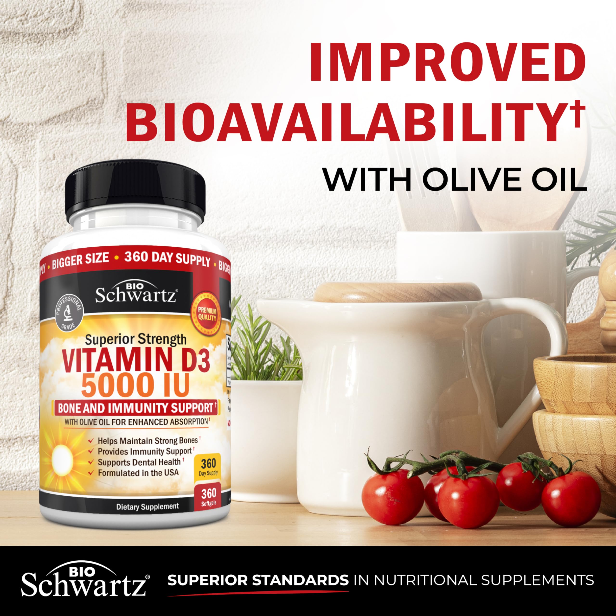 Bone health illustration with Vitamin D3