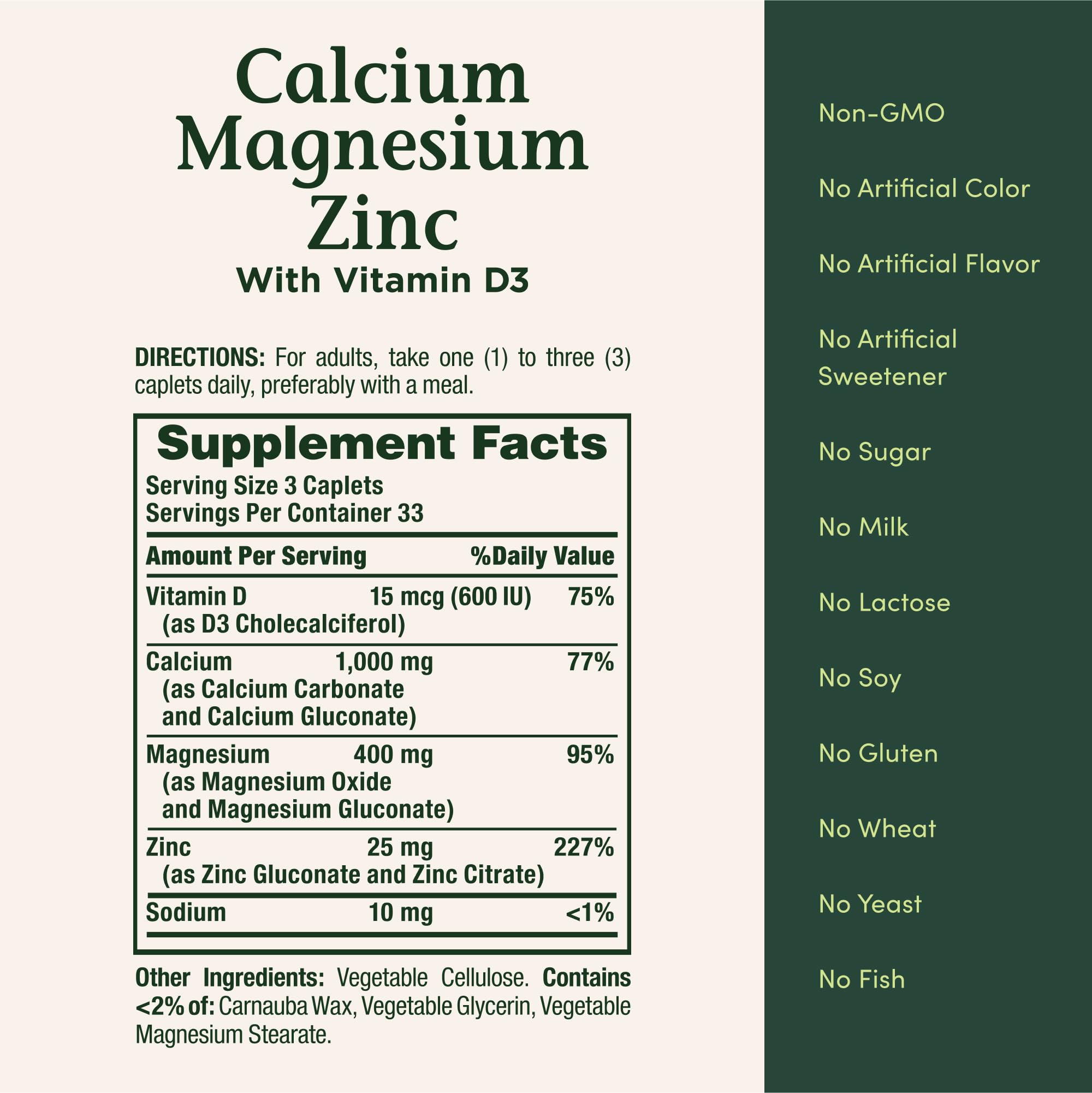 Bone health and joint support with calcium, magnesium, and zinc