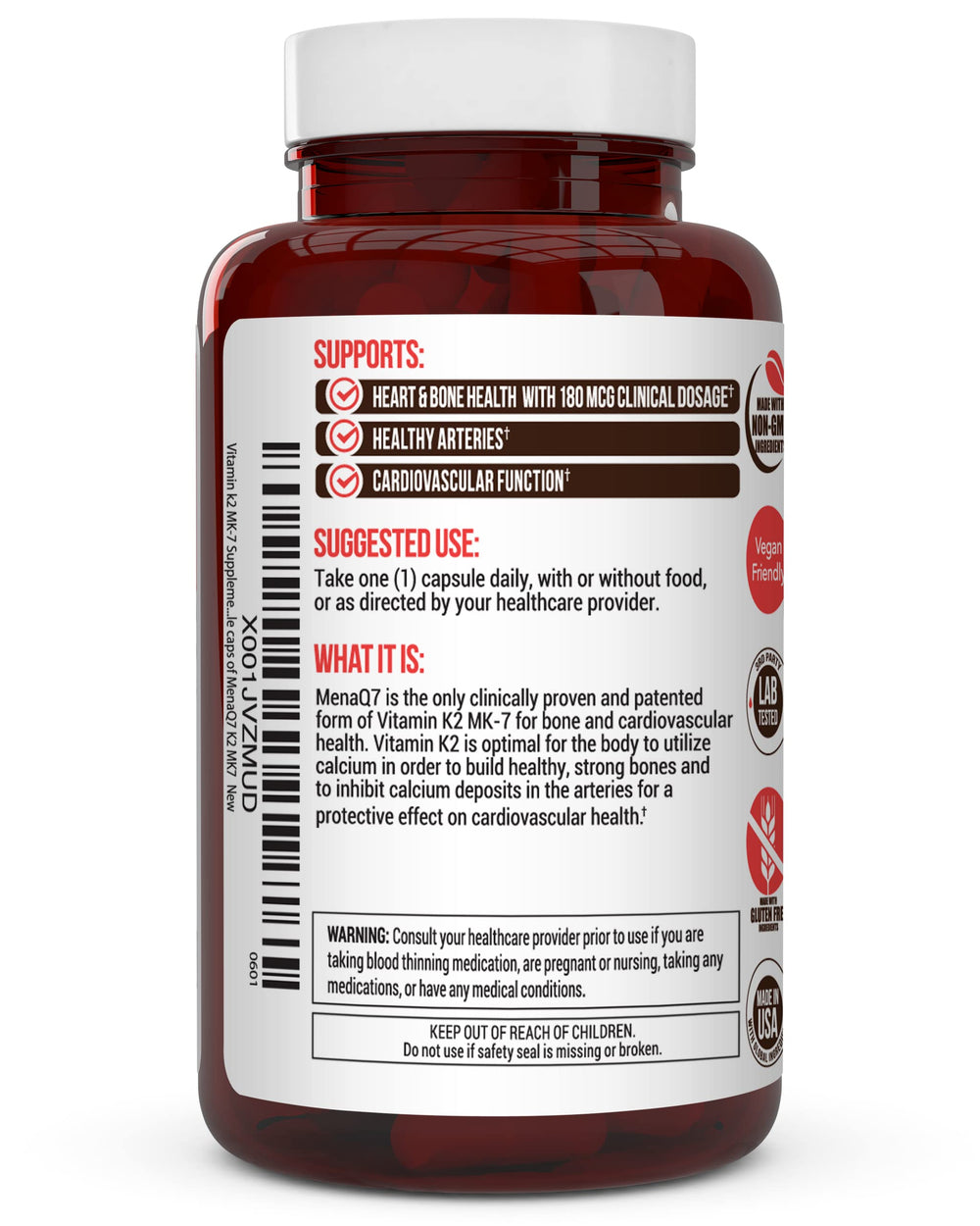 Bone health support with Vitamin K2 MK-7