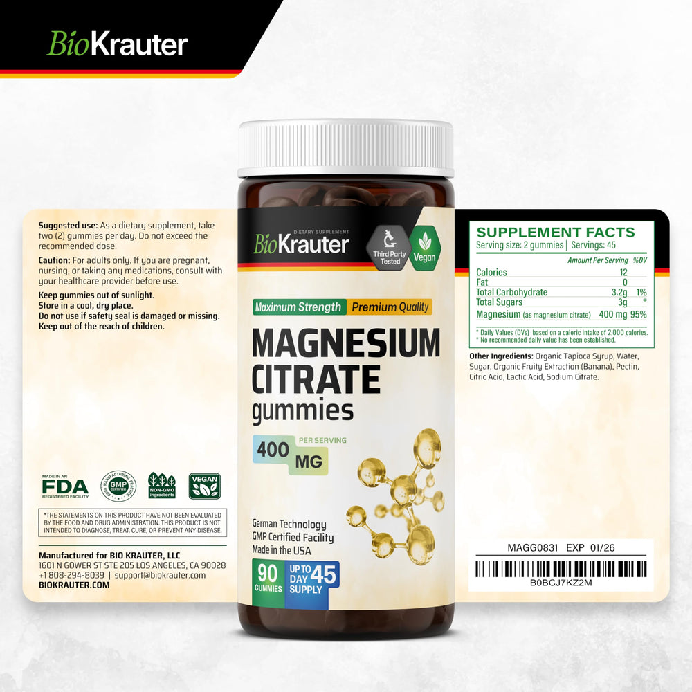 Magnesium citrate gummies for bone health