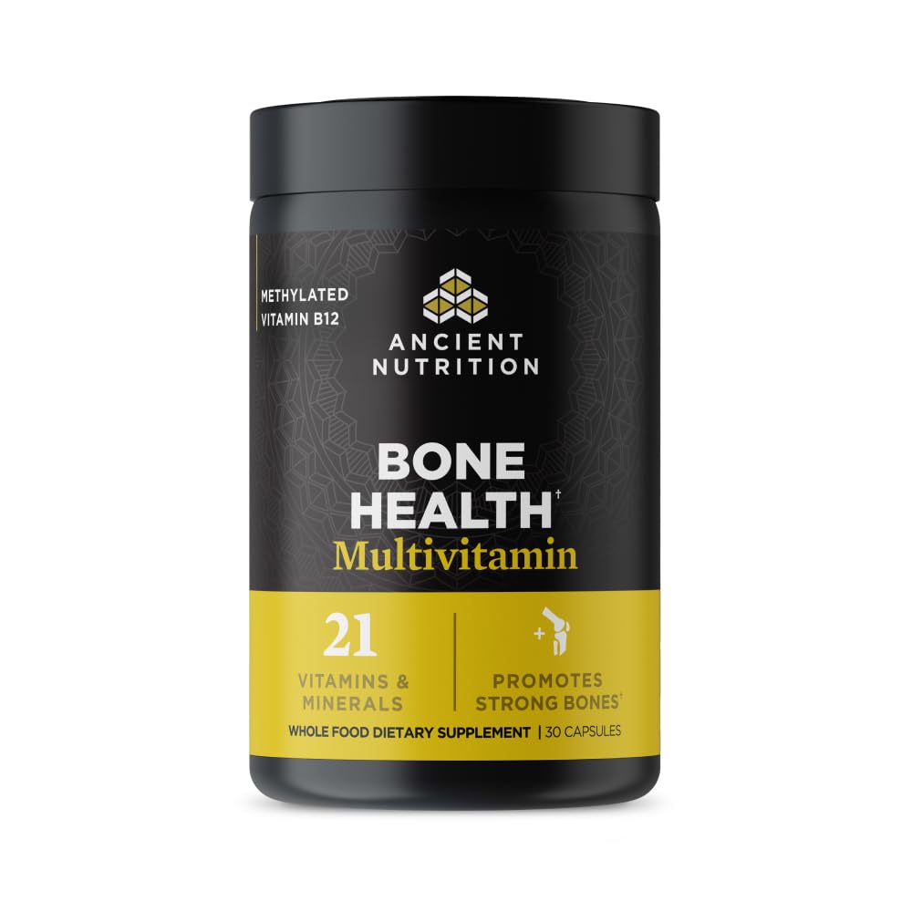 Ancient Nutrition Bone Health Multivitamin bottle on a clean background