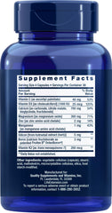 Bottle label of Life Extension Bone Restore supplement highlighting calcium, Vitamin K2, and minerals