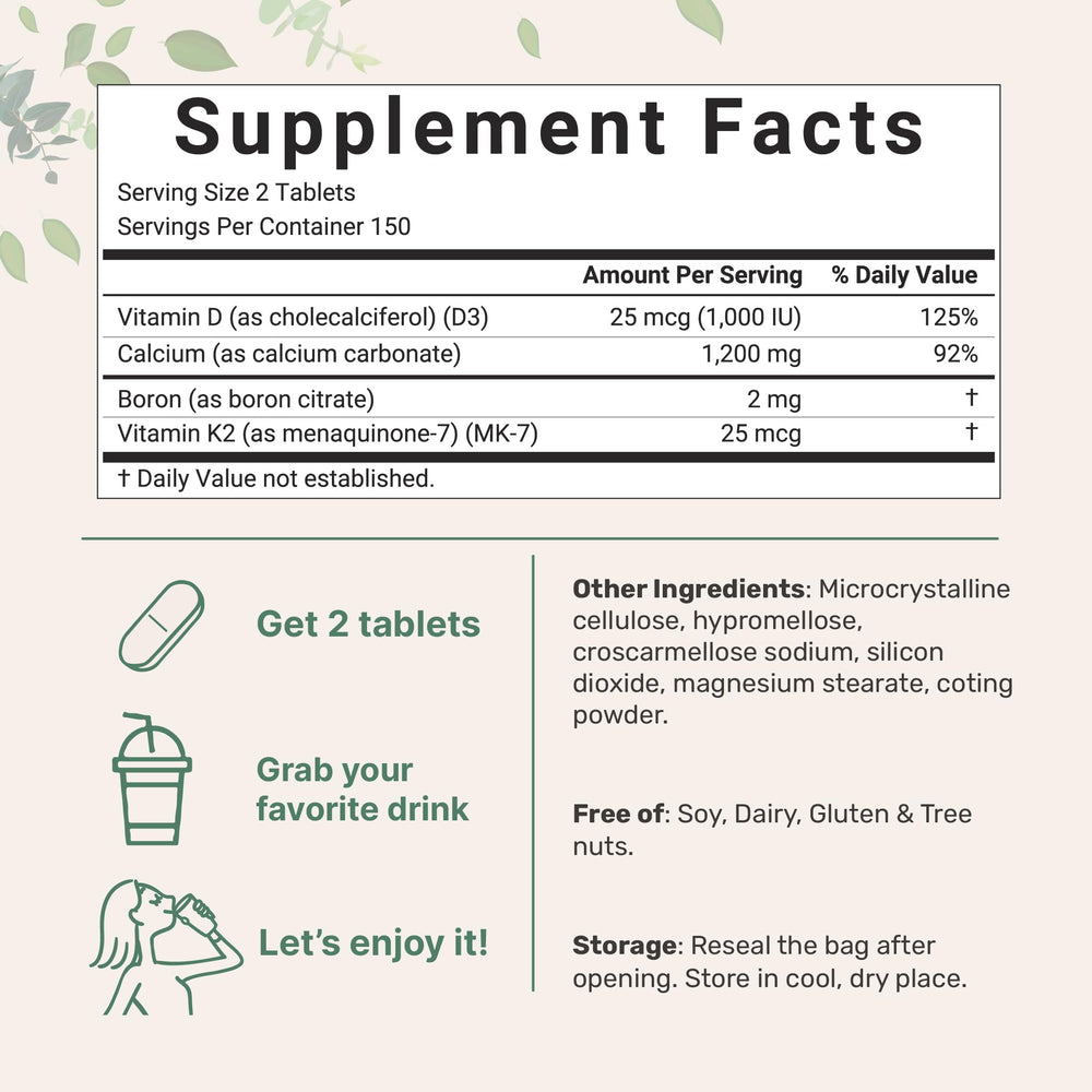 Illustration of bone and teeth health from calcium supplement