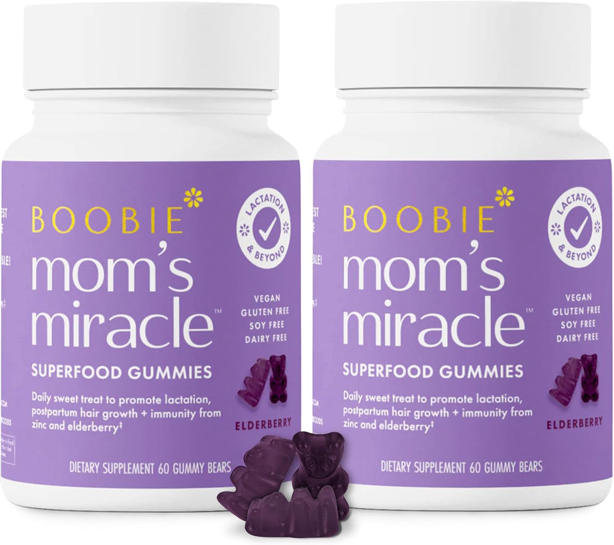 Boobie Bears Lactation Gummies bottle front view