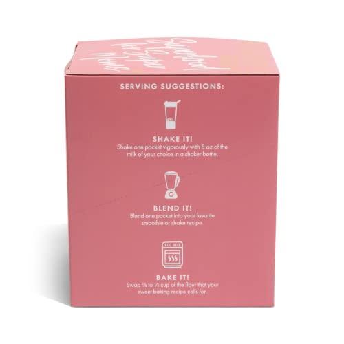 Boobie Body Chocolate Bliss single-serve packets arranged for convenient on-the-go mix.