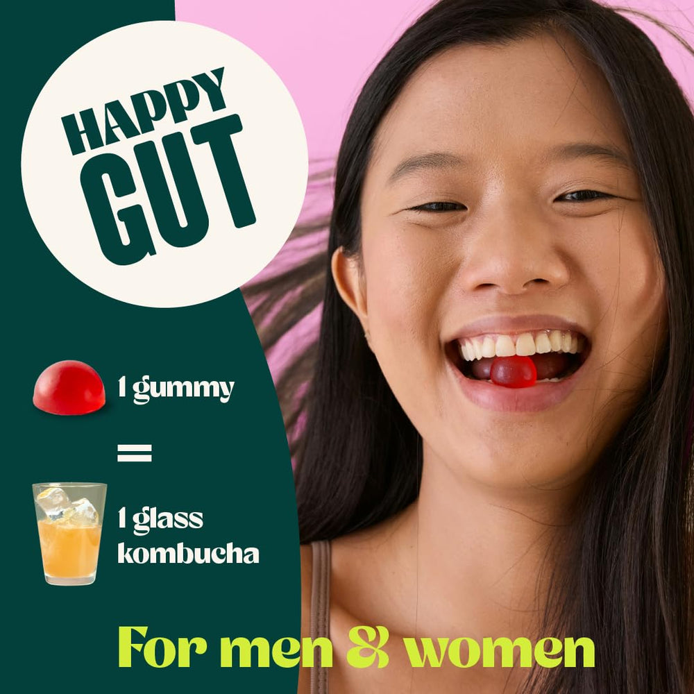 BoochBod gummies serving suggestion on desk ready to chew.