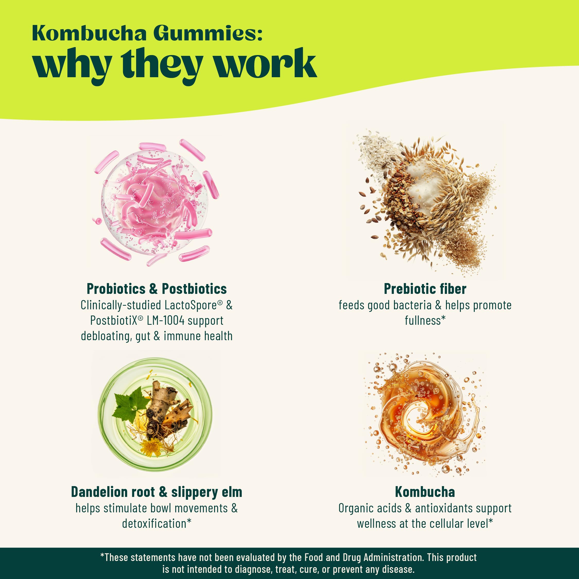 Ingredients highlight: live probiotics, prebiotics, fiber