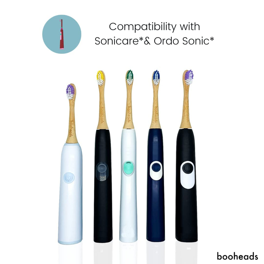 Close-up of bamboo toothbrush head bristles