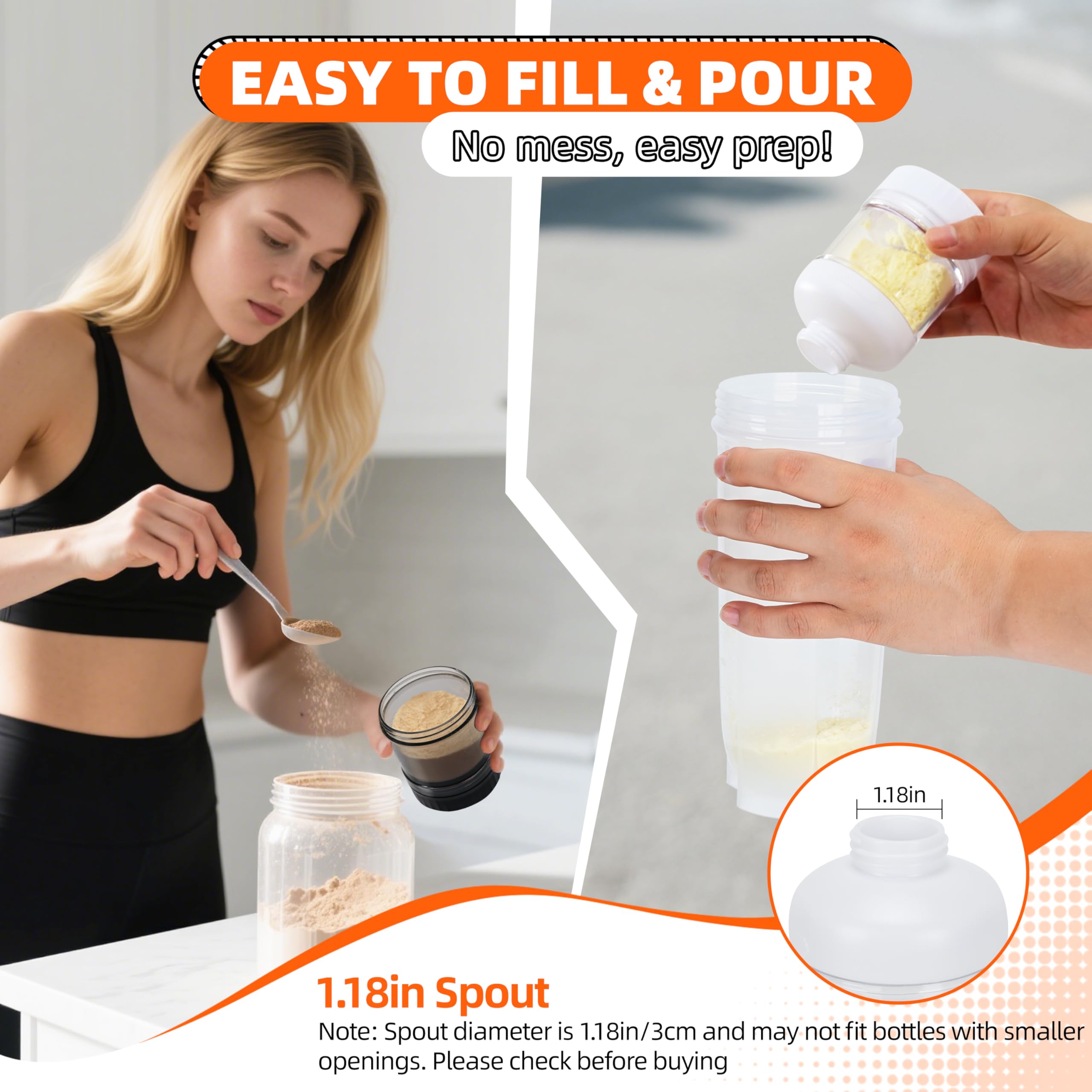 BooMetCheer clear body shows remaining powder for on-demand refills.