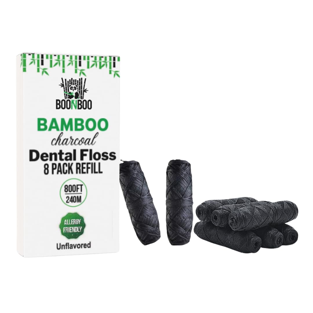 BOONBOO Dental Floss Refill bamboo charcoal woven thread packaging front view