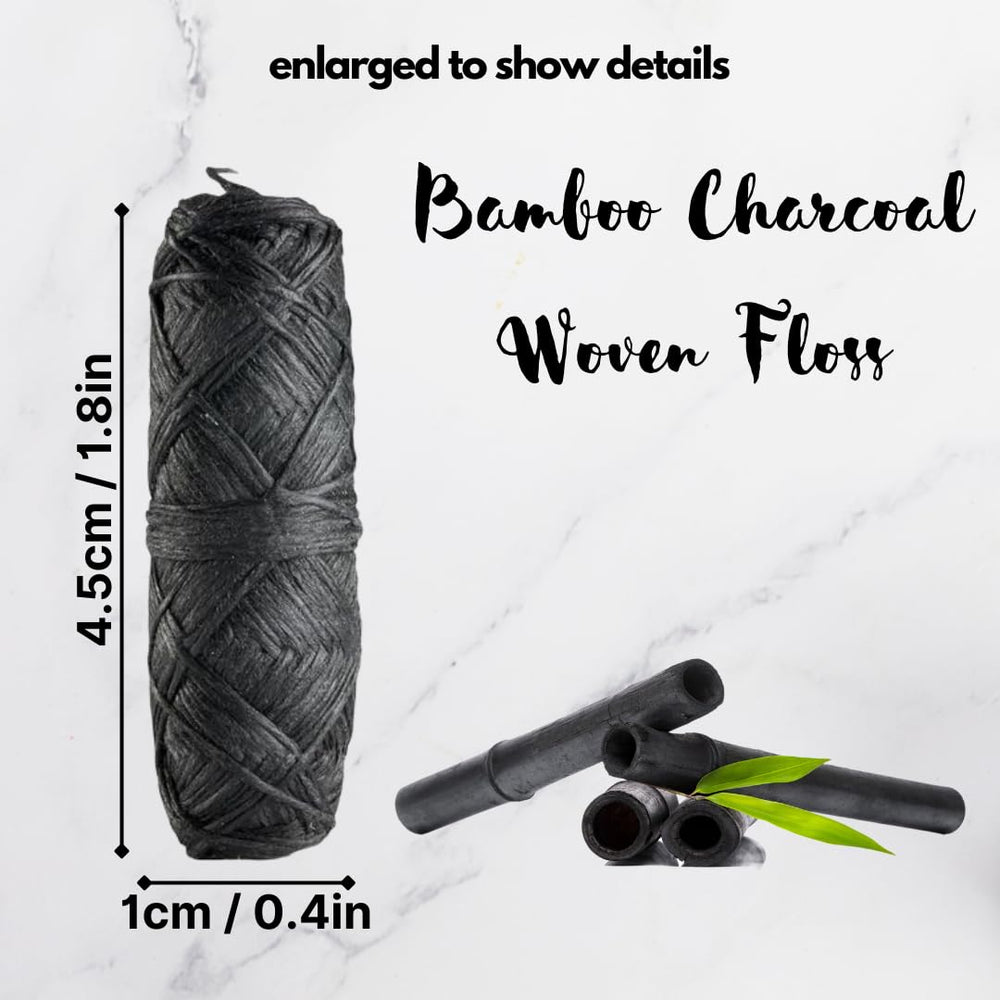PFAS-free bamboo charcoal floss in FSC-certified paper packaging
