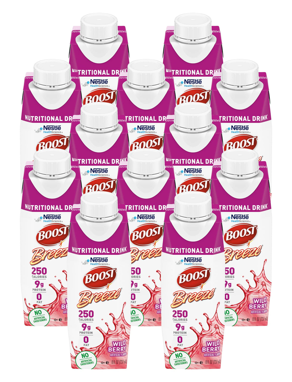 BOOST Breeze Wildberry 8oz bottle for on-the-go nutrition
