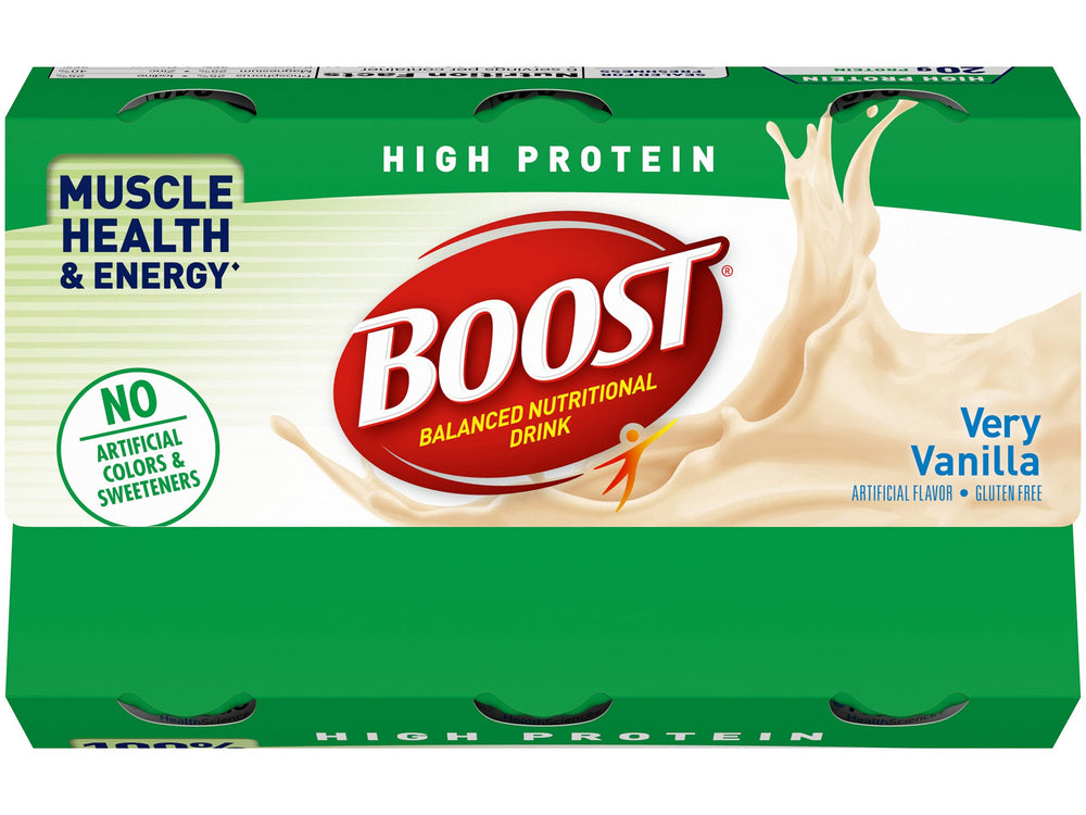 BOOST High Protein Drink Vanilla to-go bottle ready for post-workout recovery.
