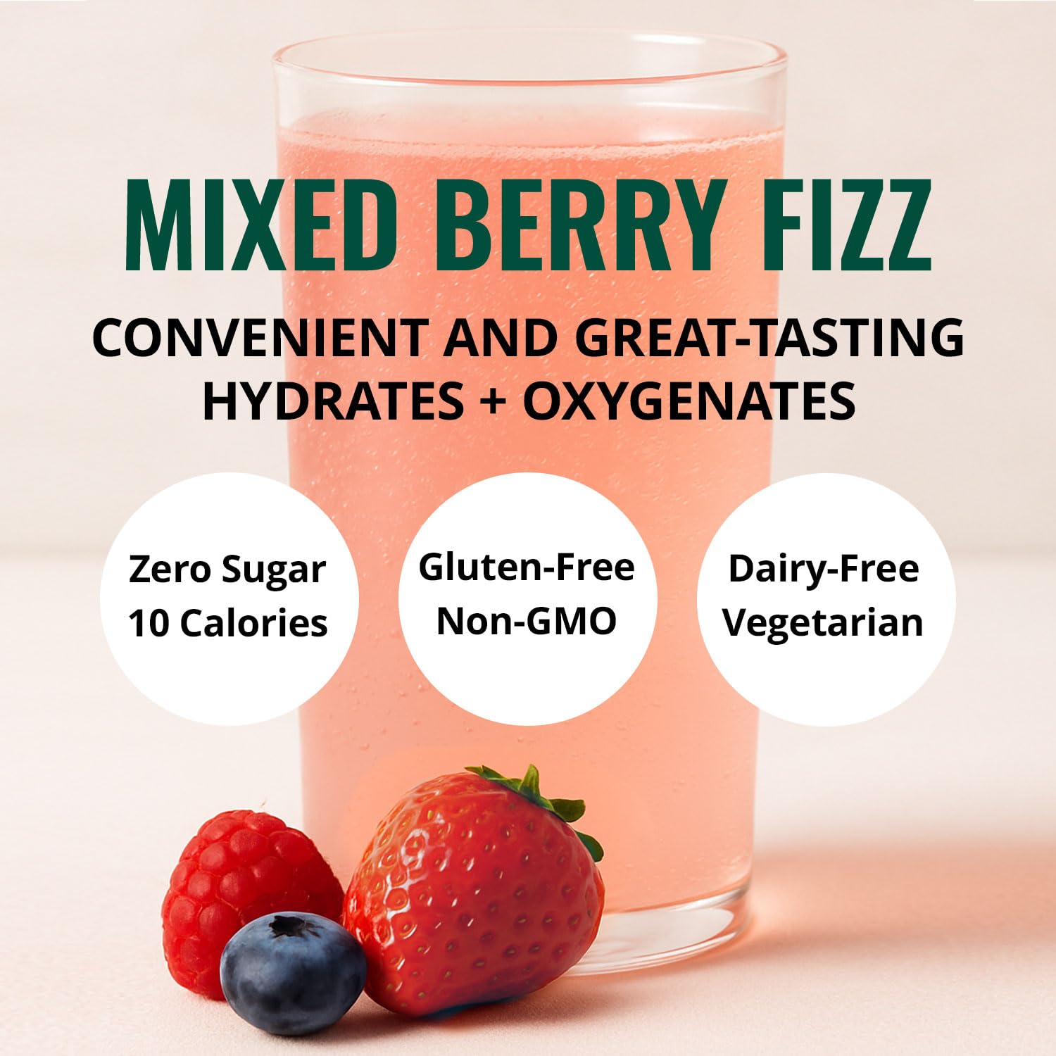 Boost Oxygen packet closeup on ingredients communicates vitamin and mineral content.