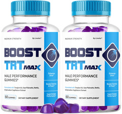 Front view of Boost TRT Max Gummies bottle (60-count)