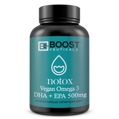 BoostCeuticals Vegan Omega-3 bottle with 60 count capsules