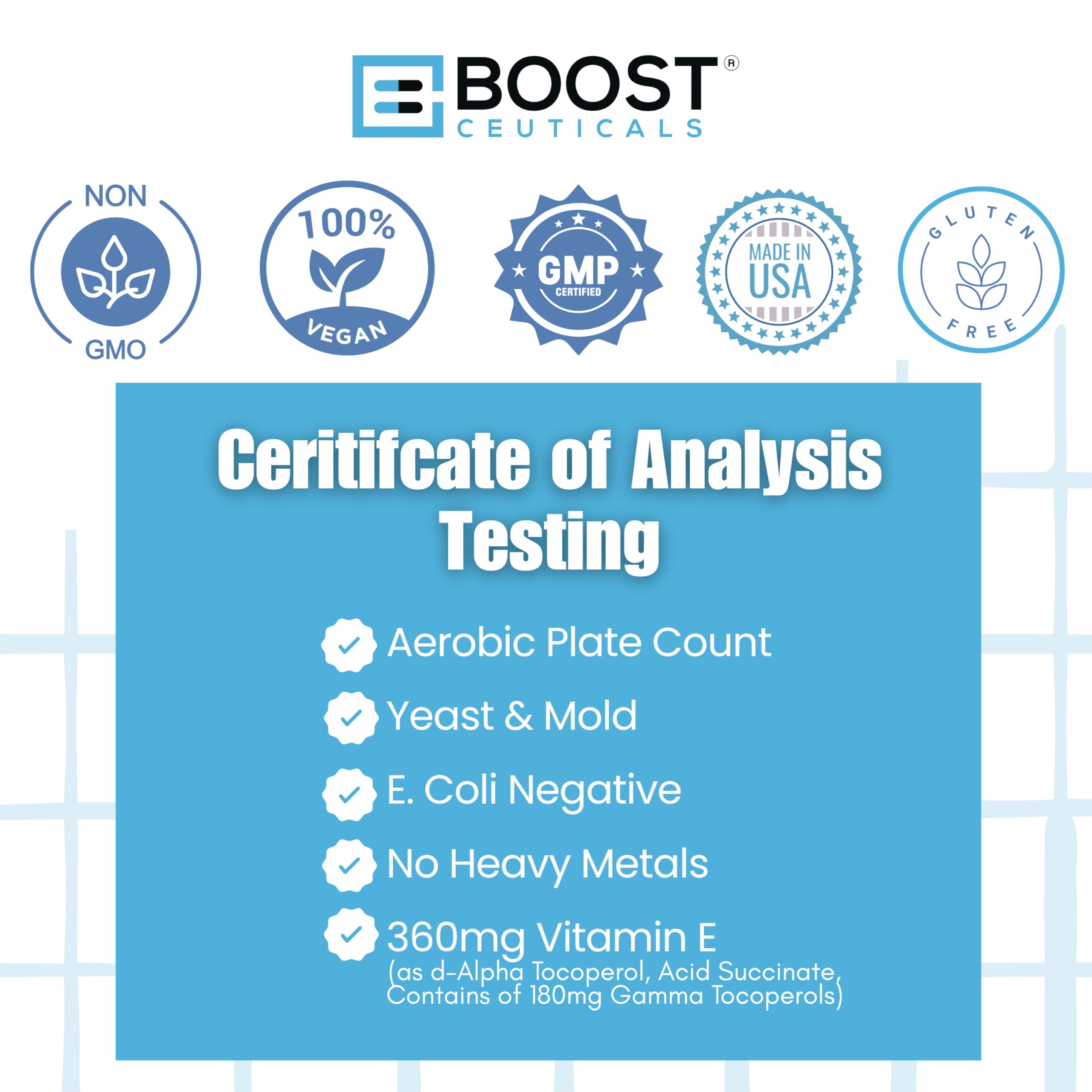 Gamma Tocopherol 180mg per serving infographic