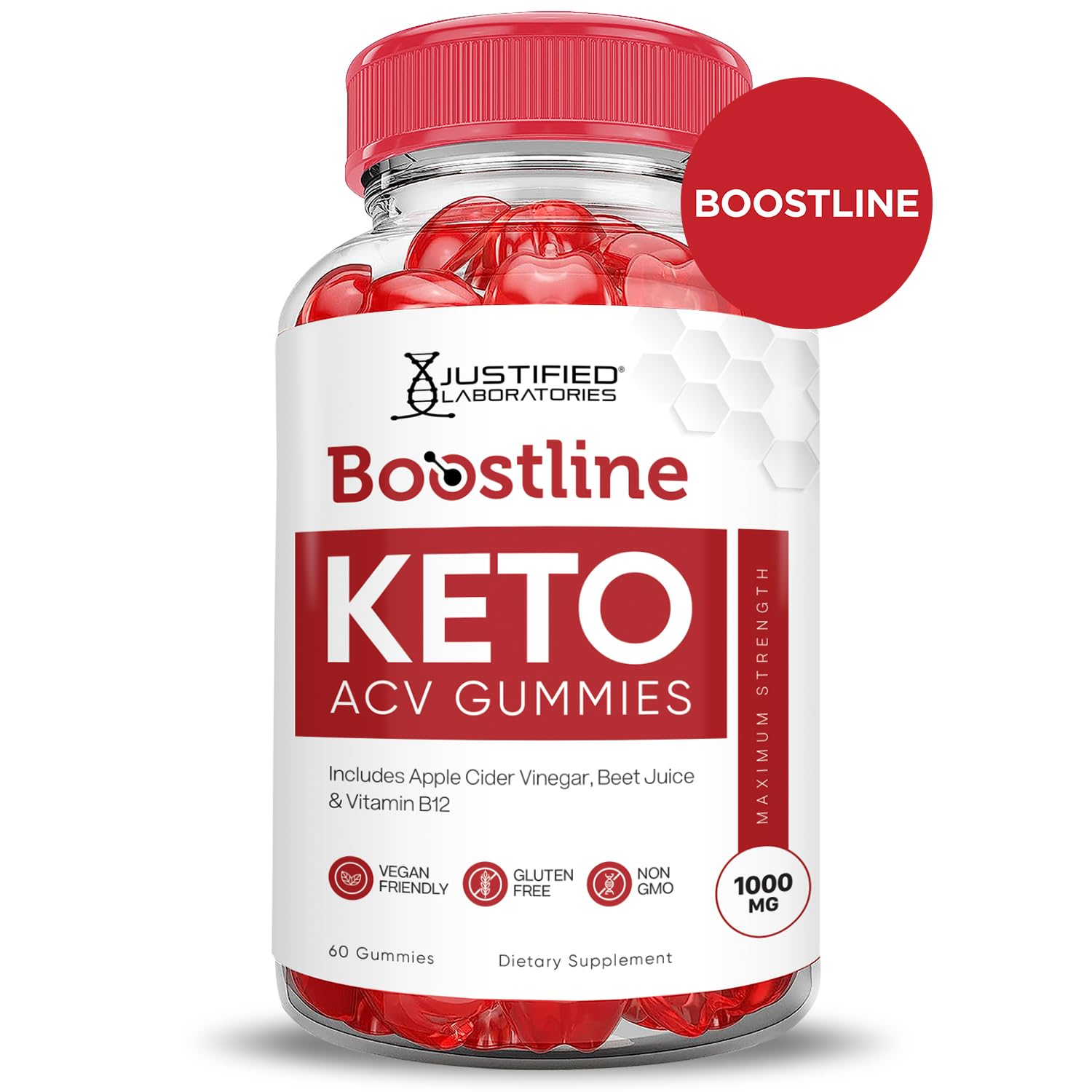 Beet juice and pomegranate powder ingredients in Boostline gummies
