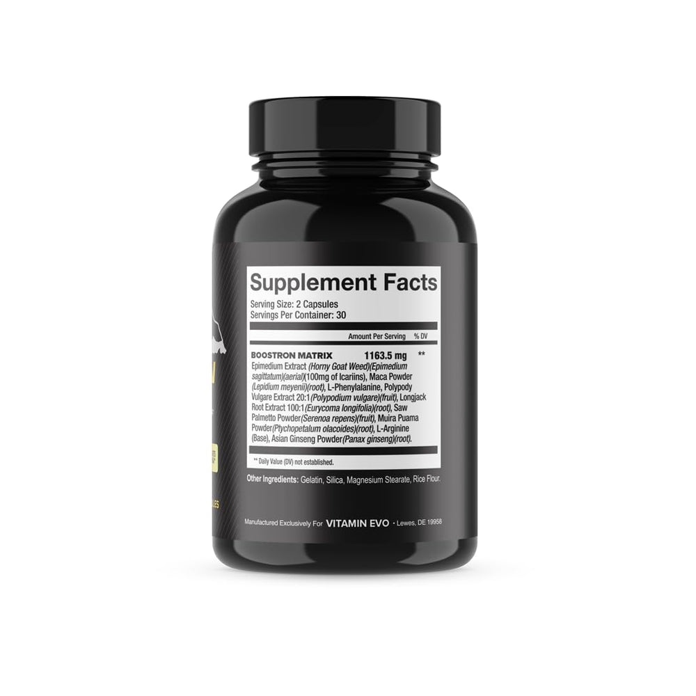 Boostron Capsules packaging packshot showing bottle and label