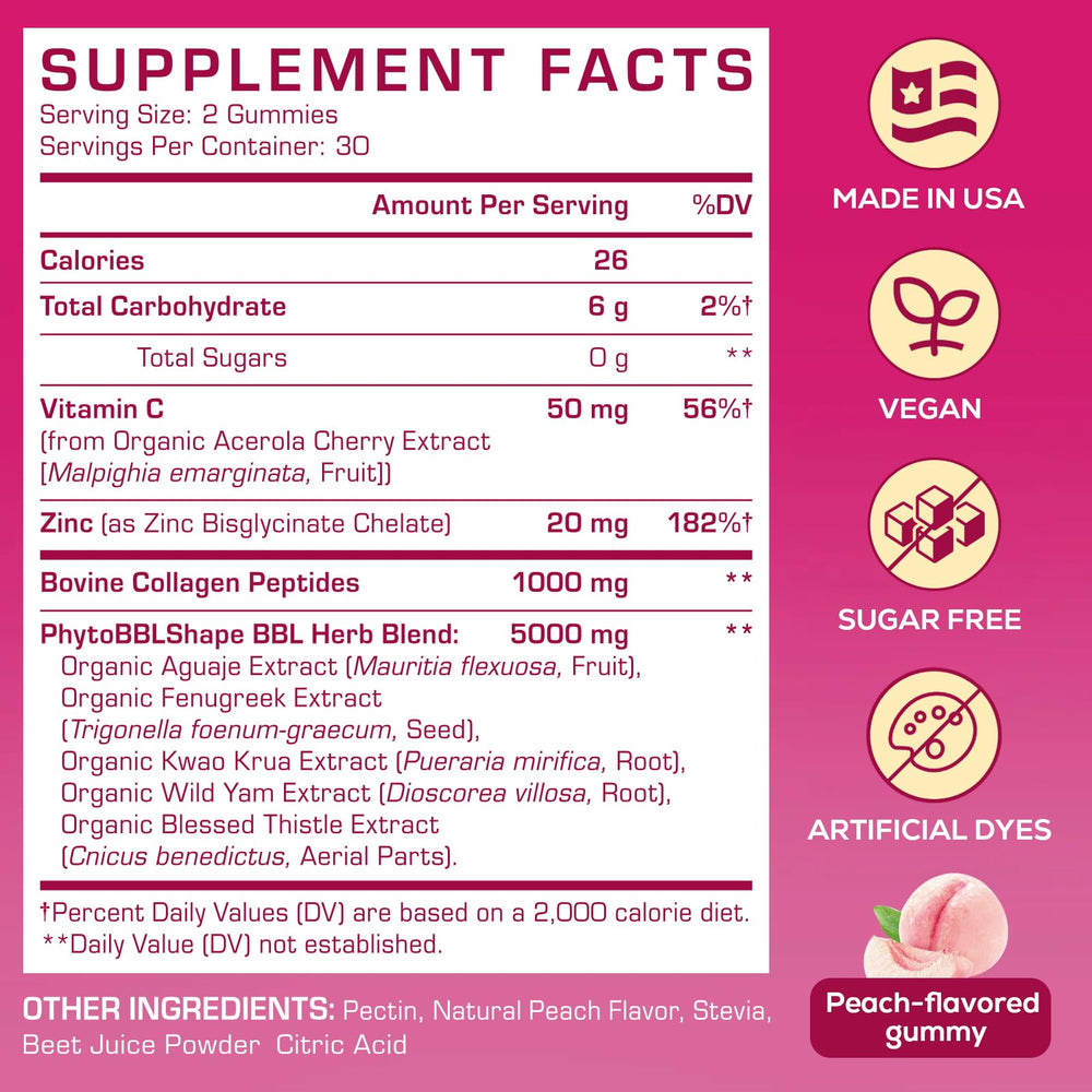 Close-up of peach-flavored gummies