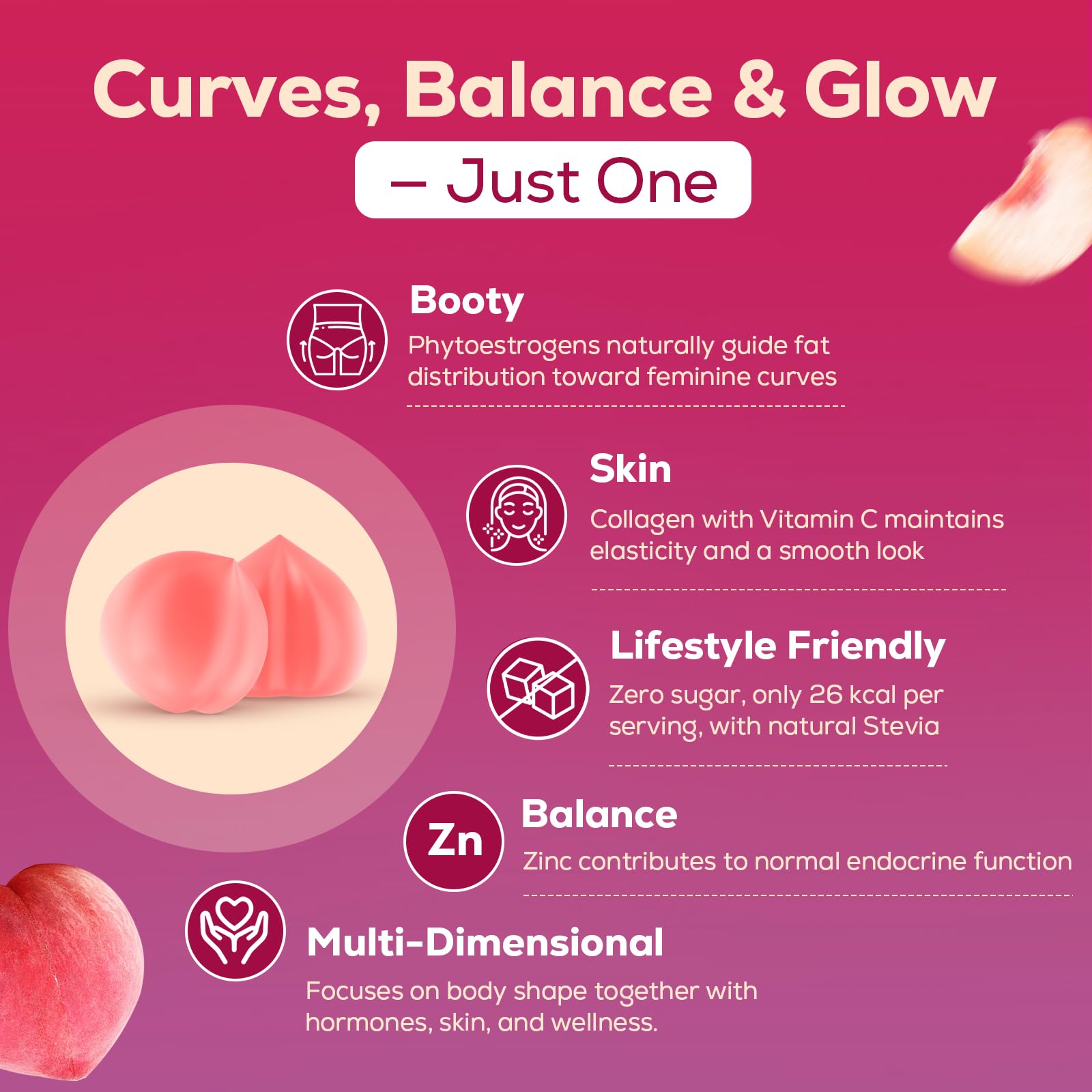 Inner balance and outer beauty focus with gummies glow
