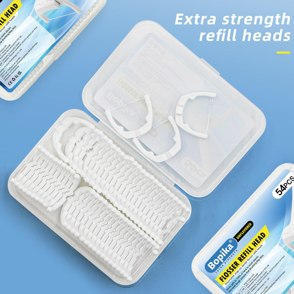 Bopika flosser refill head package with 54 refills (3-pack)