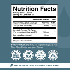 Boron citrate 10mg with Tongkat Ali and Vitamin D3 capsules