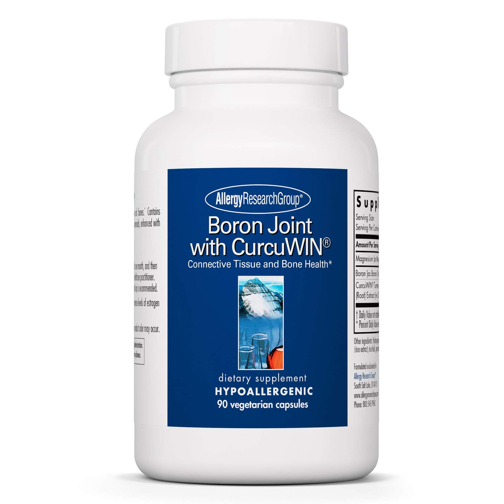 Hero image of Allergy Research Group Boron Joint with CurcuWIN product bottle