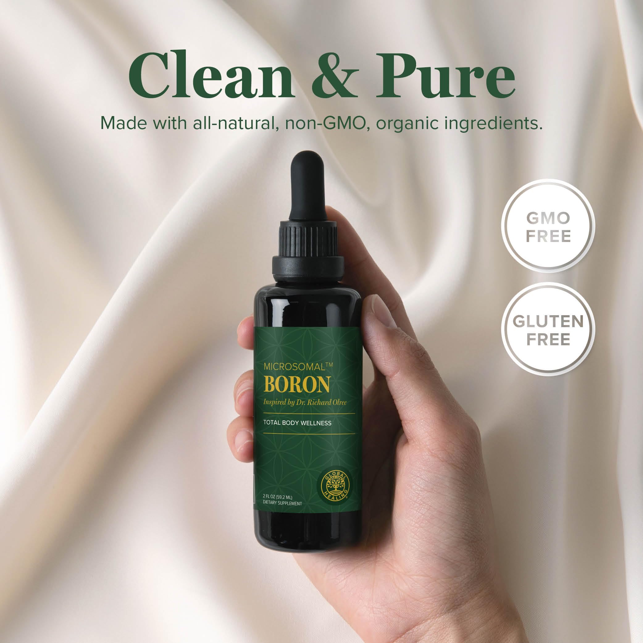 Close-up of boron supplement bottle cap