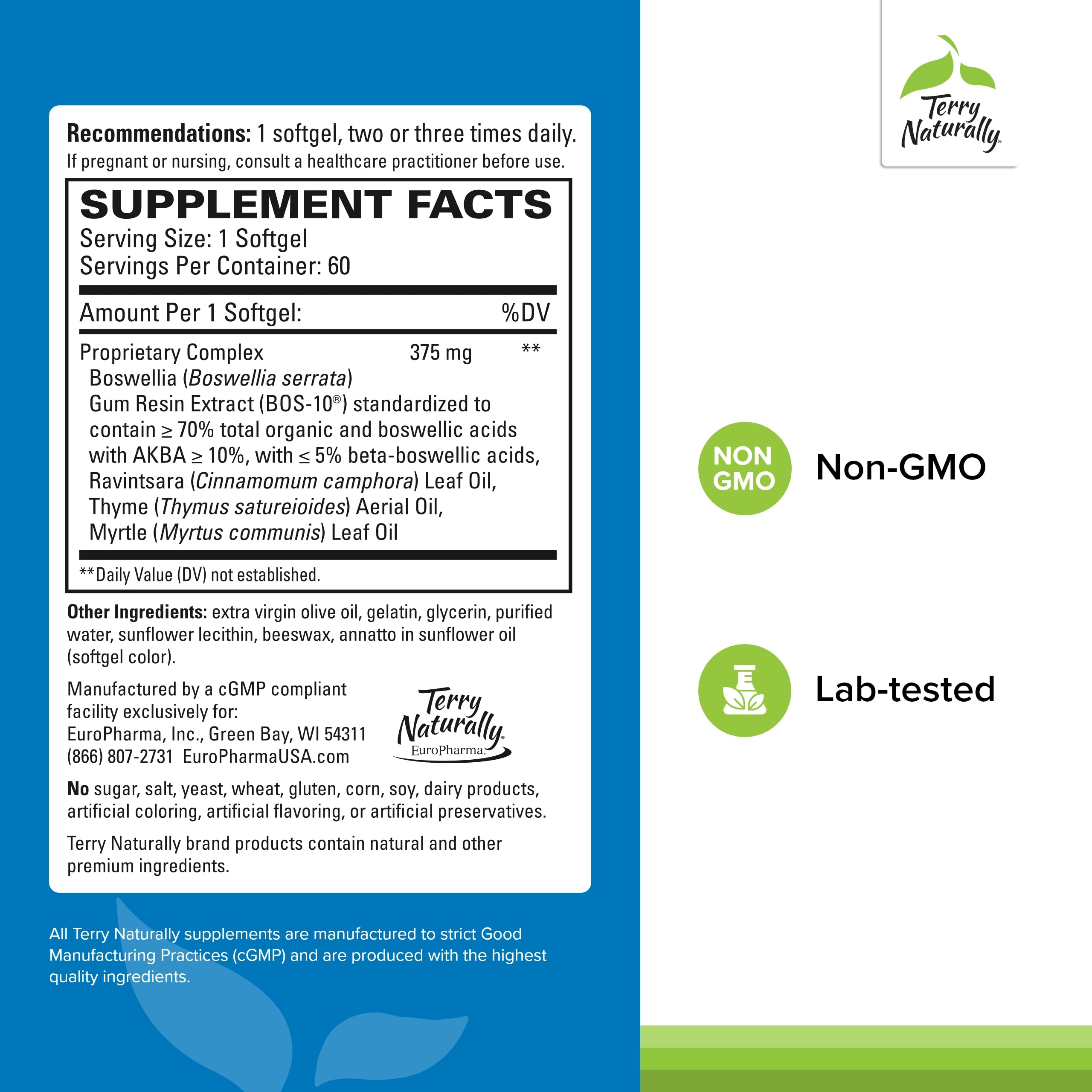 BosMed Respiratory Support bottle – back label