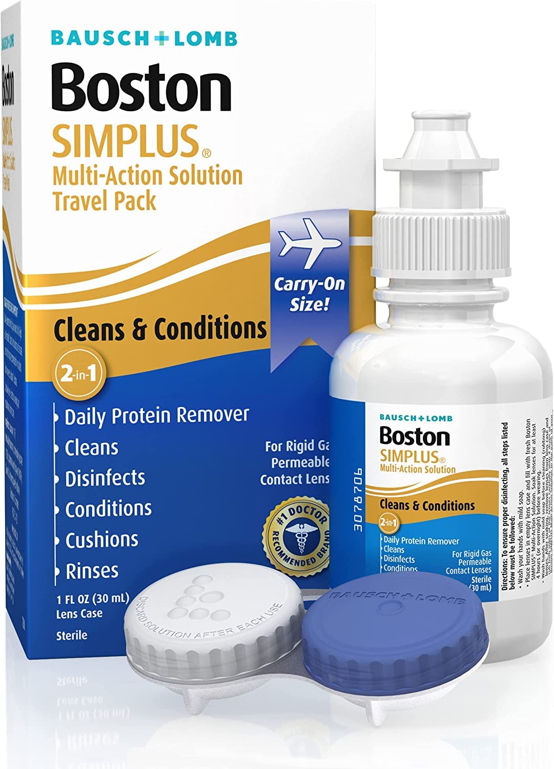Close-up of Boston SIMPLUS bottle label