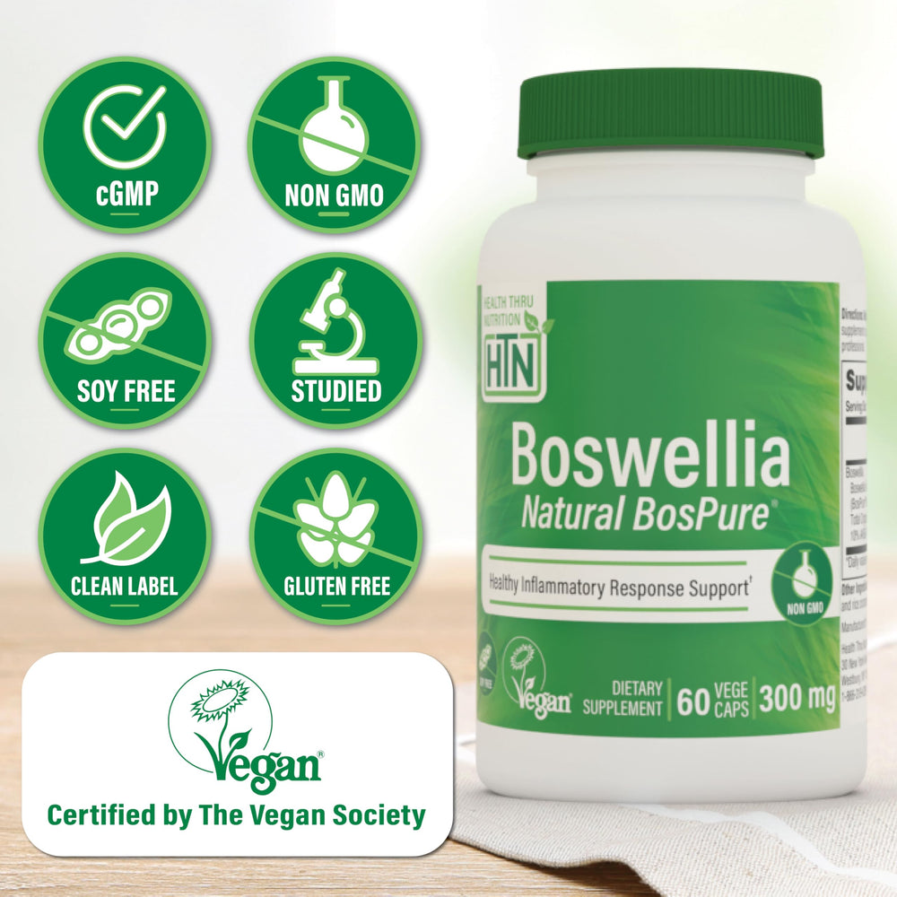 Vegan Certified label on HTN Boswellia AKBAMAX packaging