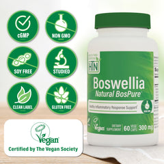 Vegan Certified label on HTN Boswellia AKBAMAX packaging