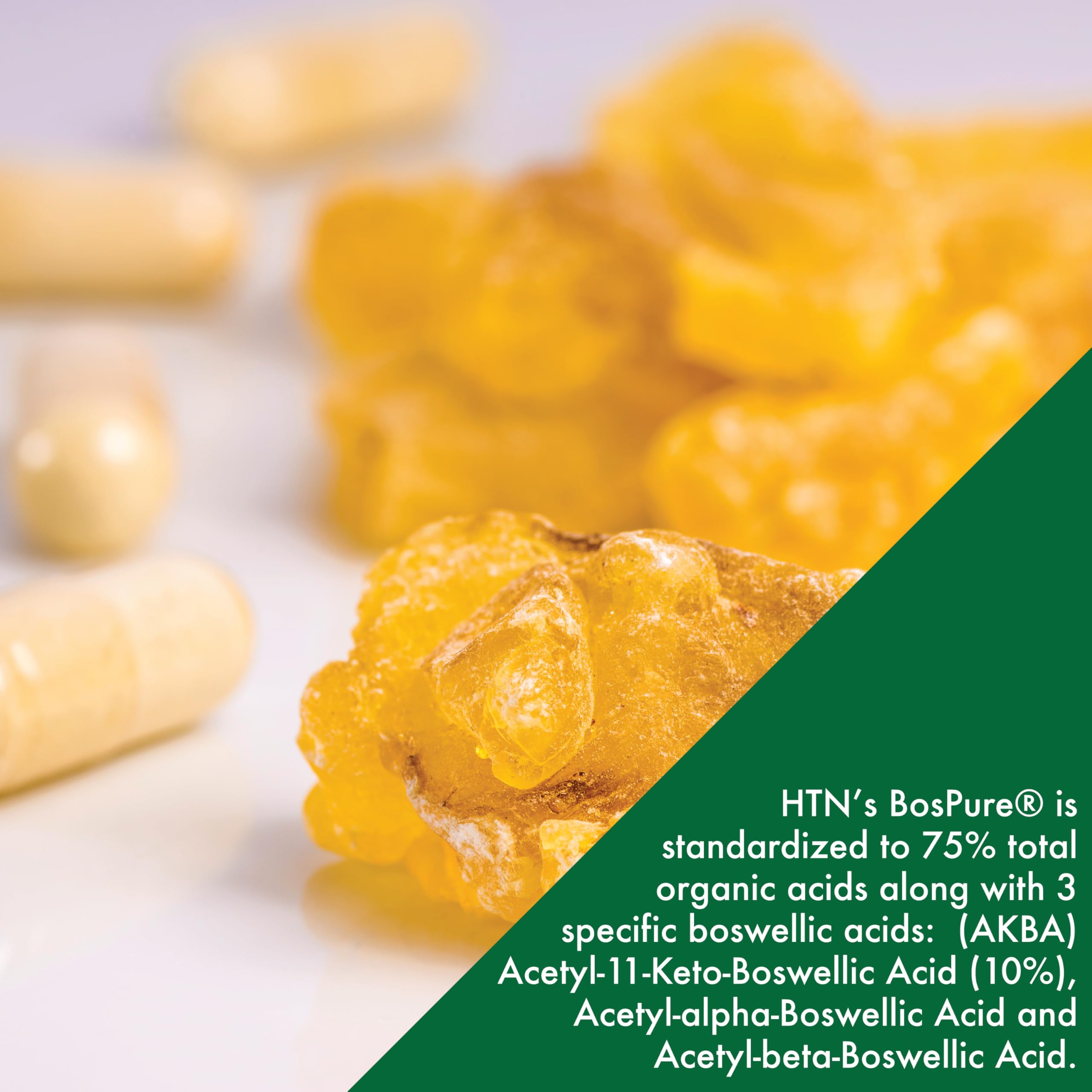 High-potency Boswellia AKBAMAX 75% boswellic acids badge on bottle