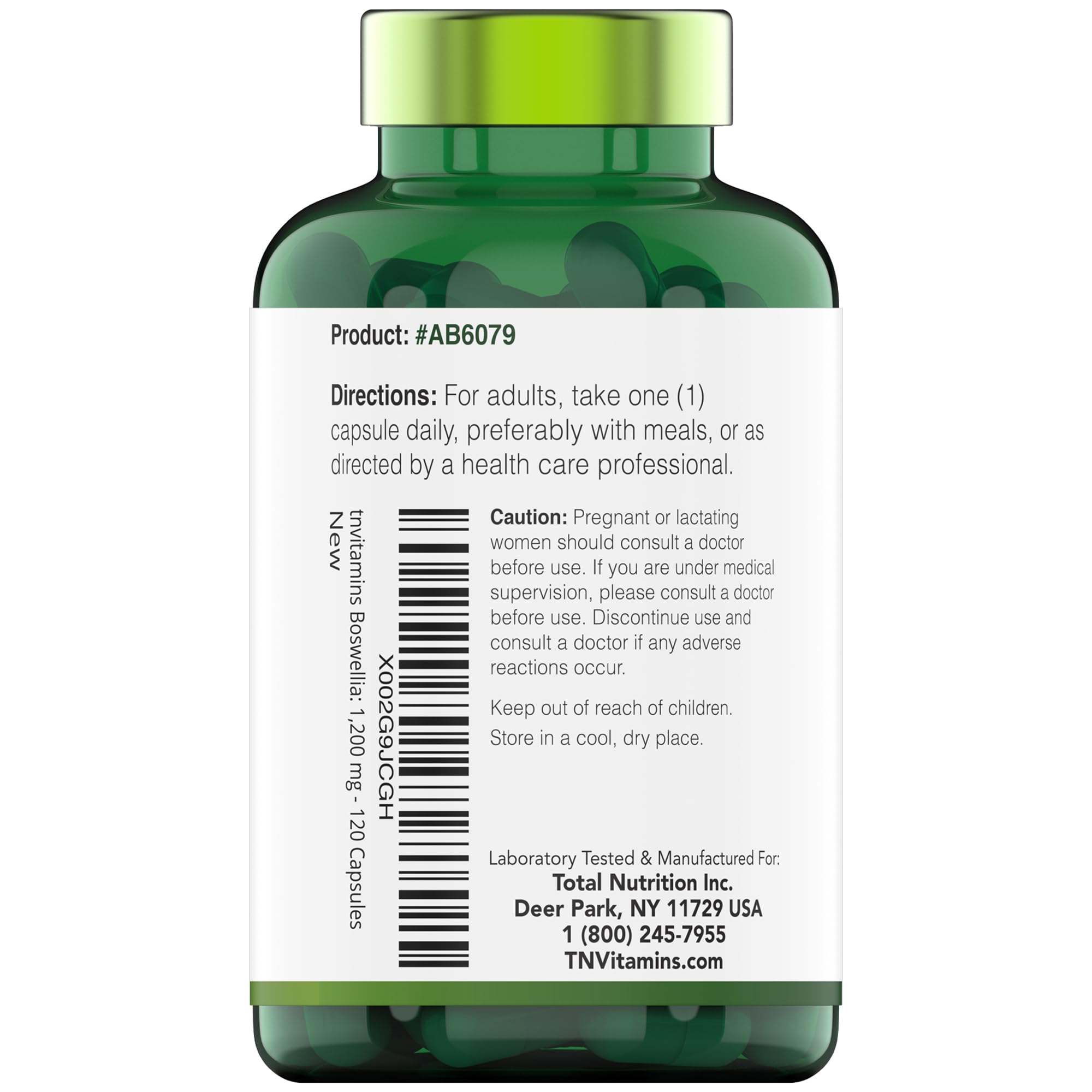 Product detail image showing 1200 mg per capsule and 120 capsules